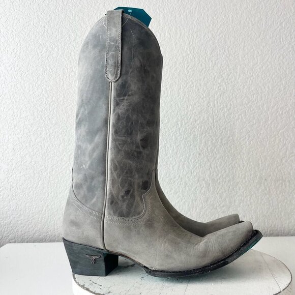 Lane EMMA JANE Womens Cowboy Boots 9.5 Gray Leather Western Cowgirl Mid Calf - Picture 2 of 13